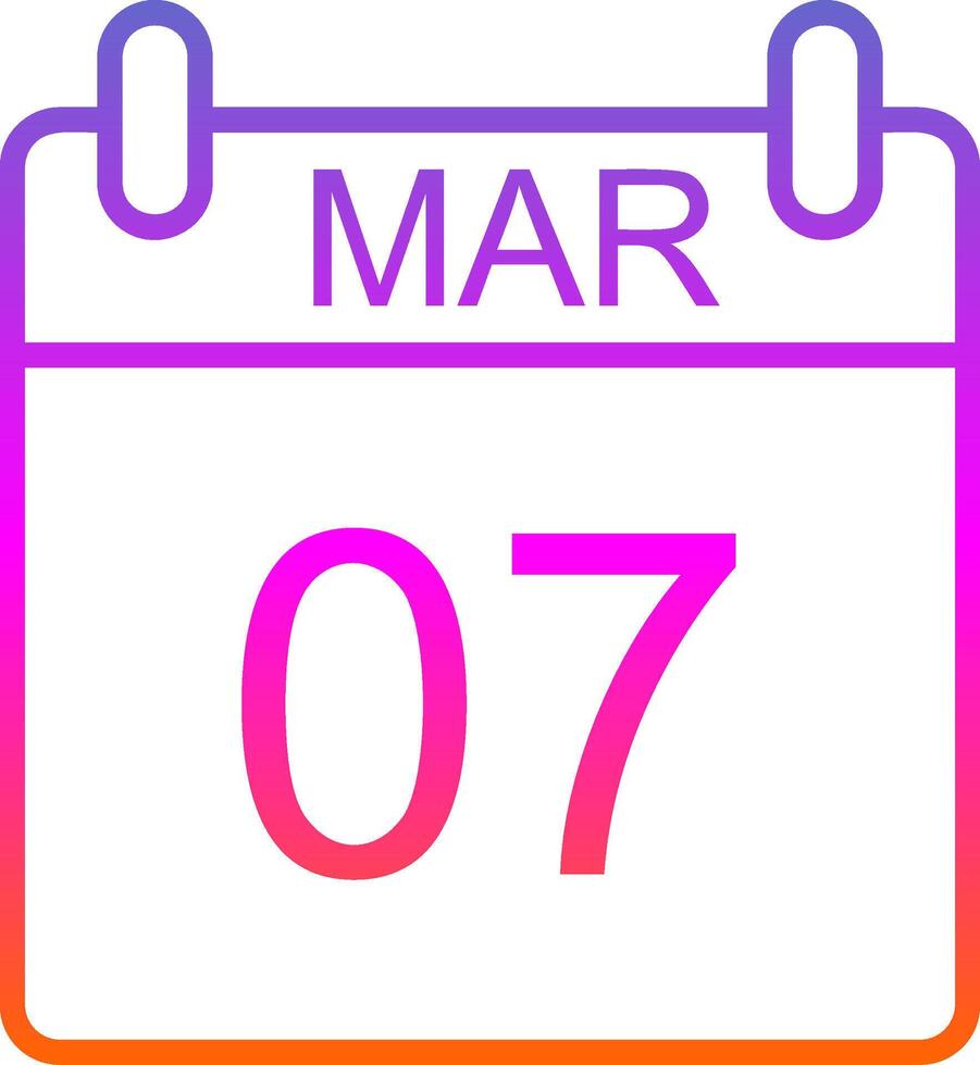March Line Gradient Icon Design vector