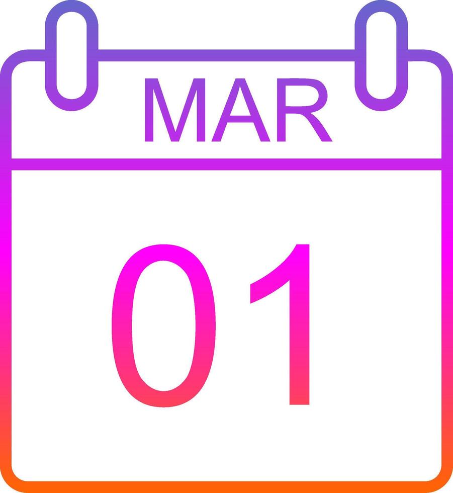 March Line Gradient Icon Design vector