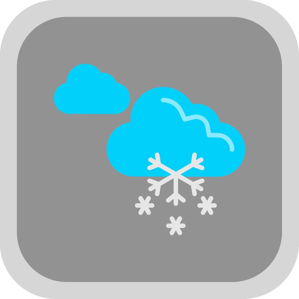 Snowing Flat round corner Icon Design vector