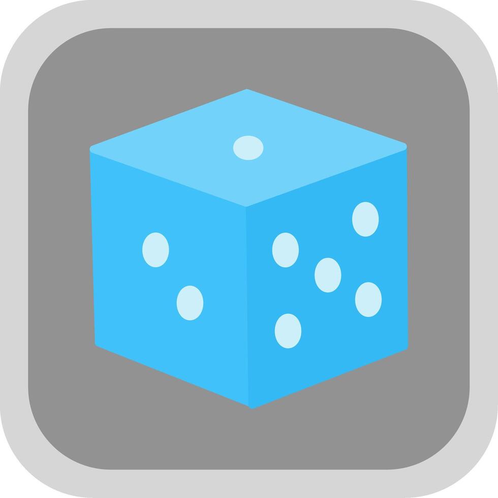 Dice Flat round corner Icon Design vector