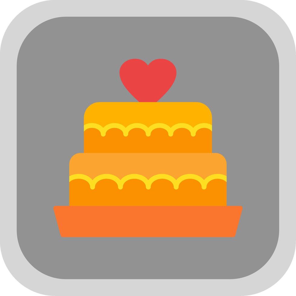 Wedding Cake Flat round corner Icon Design vector