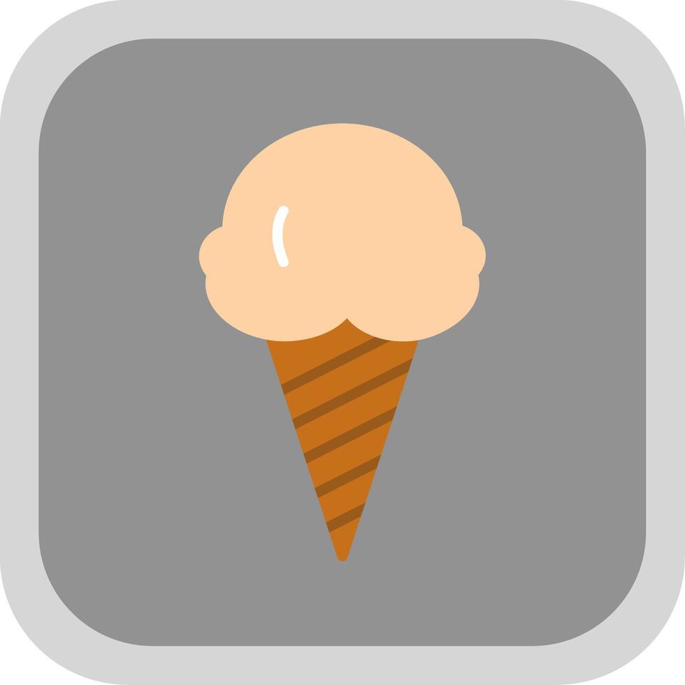 Ice Cream Flat round corner Icon Design vector