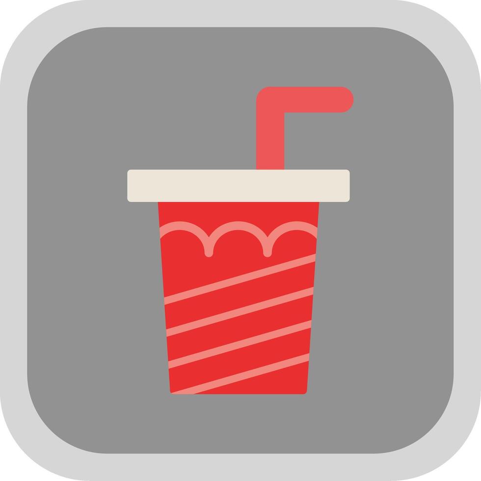 Soda Drink Flat round corner Icon Design vector