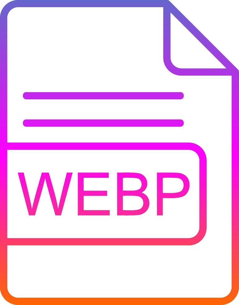 WEBP File Format Line Gradient Icon Design vector