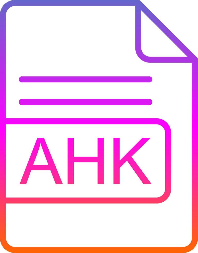 AHK File Format Line Gradient Icon Design vector