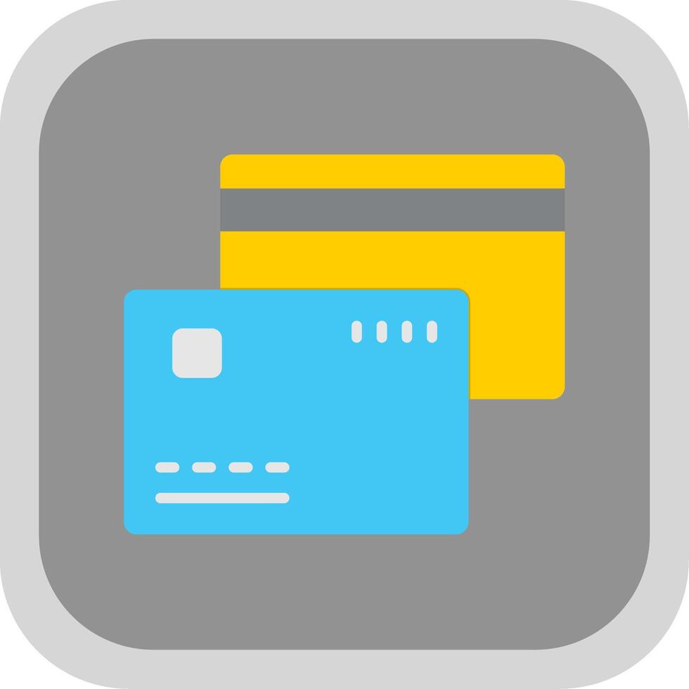 Debit Cards Flat round corner Icon Design vector