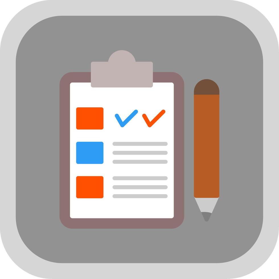 Checklist Flat round corner Icon Design vector