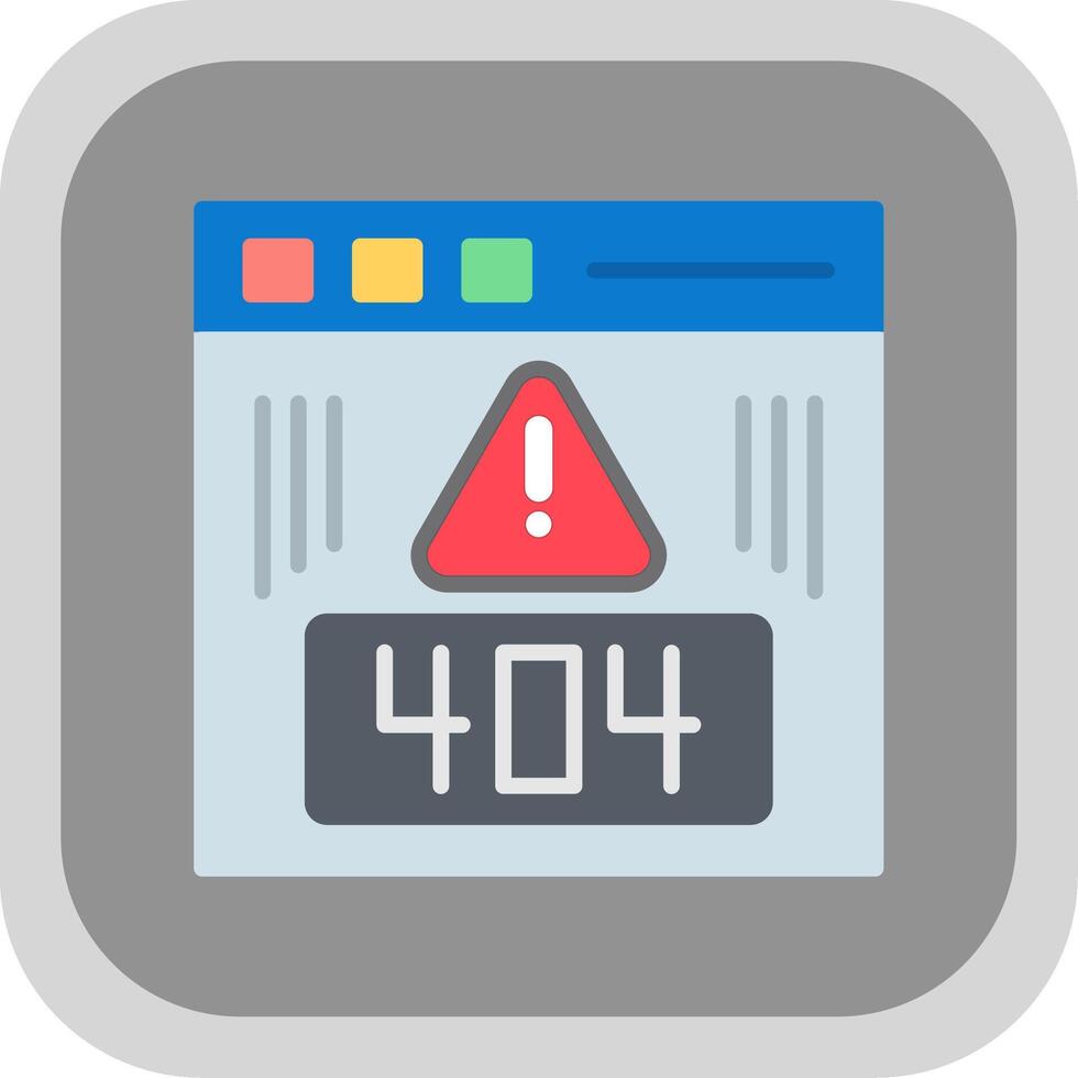 Error Flat round corner Icon Design vector