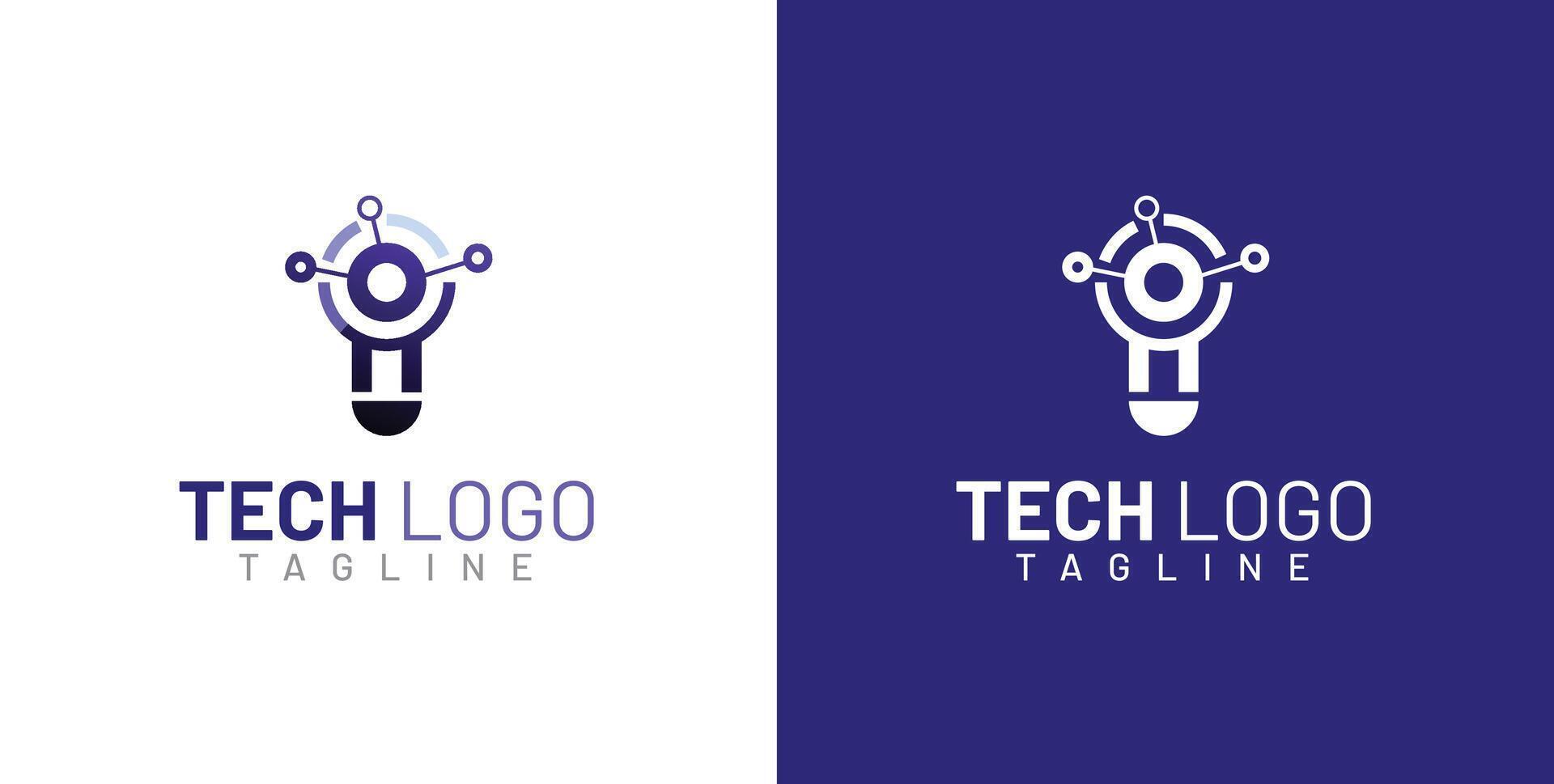 Tech-Logo concept with light and communication vector