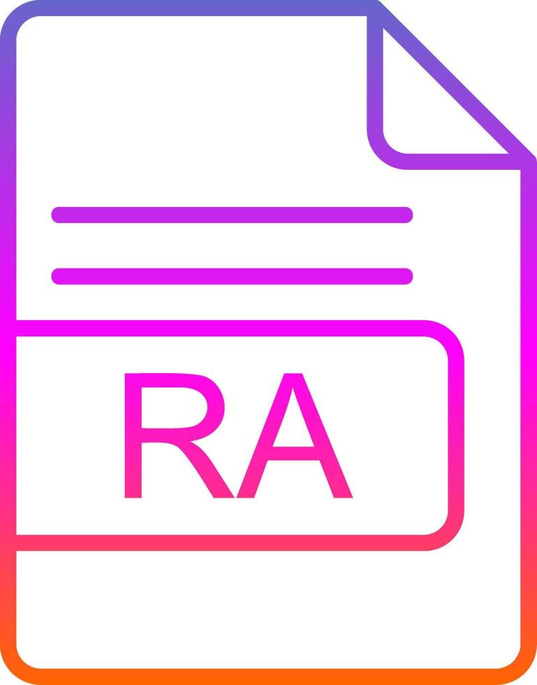 RA File Format Line Gradient Icon Design vector