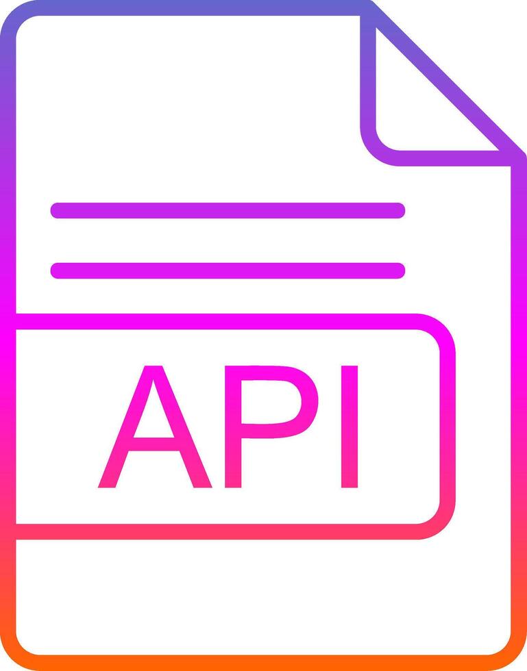 API File Format Line Gradient Icon Design vector