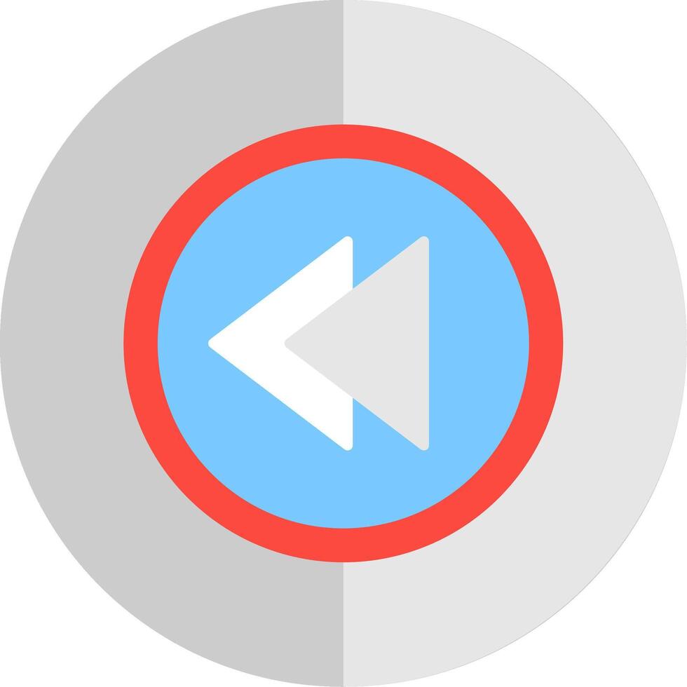 Backward Flat Scale Icon Design vector