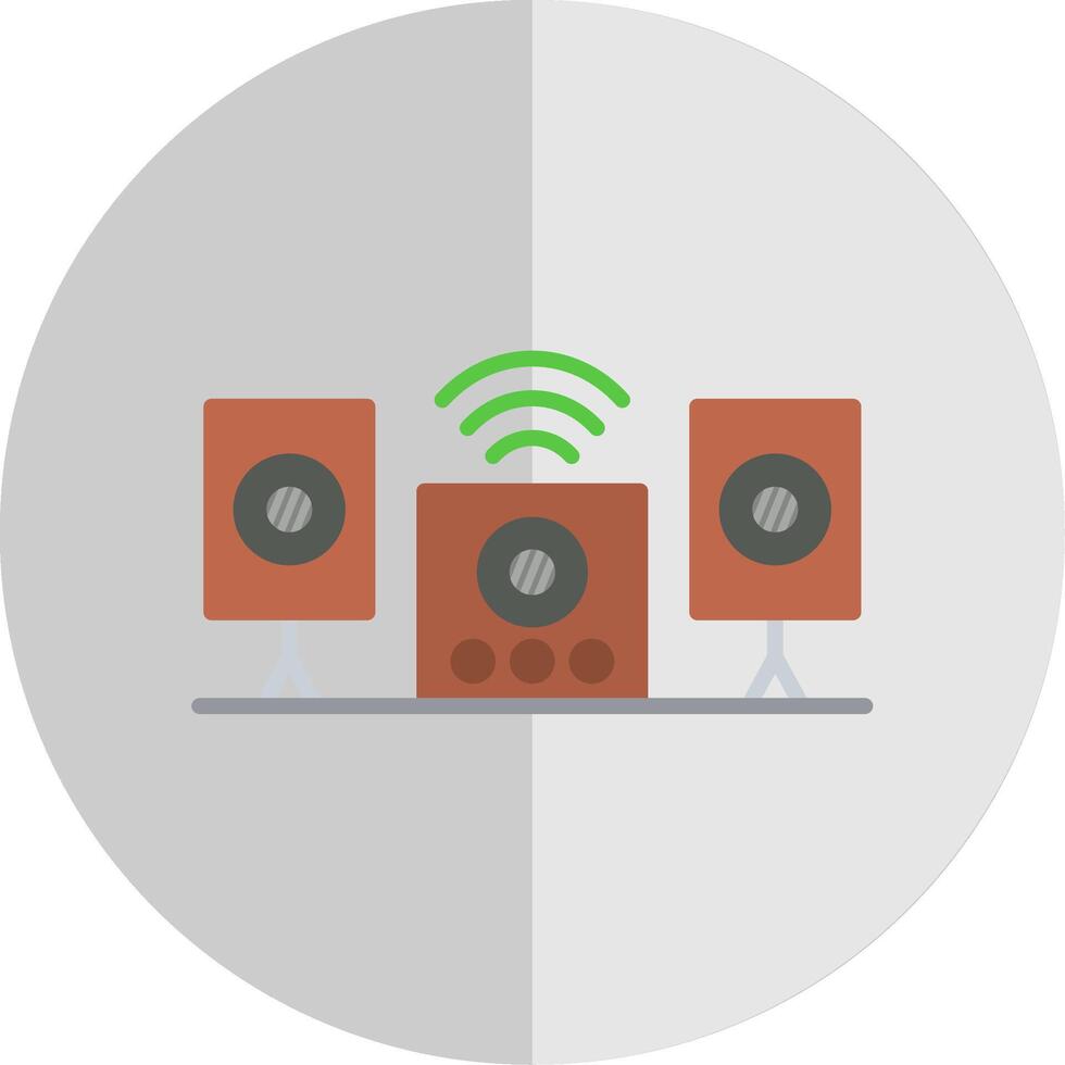 Audio System Flat Scale Icon Design vector