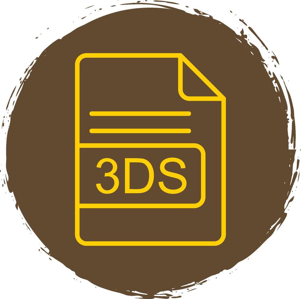 3DS File Format Line Gradient Icon Design vector