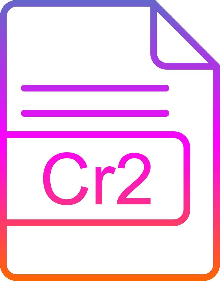 Cr2 File Format Line Gradient Icon Design vector