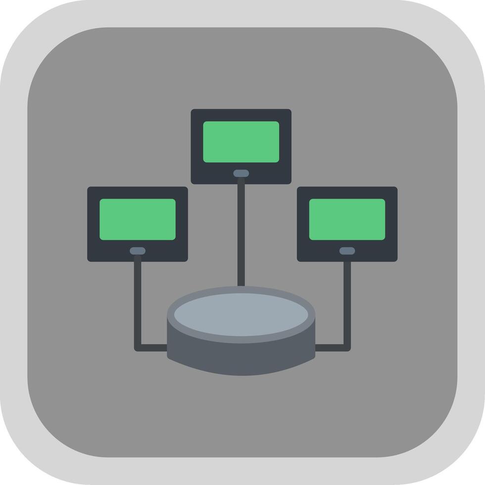 Distributed Database Flat round corner Icon Design 43926016 Vector Art ...