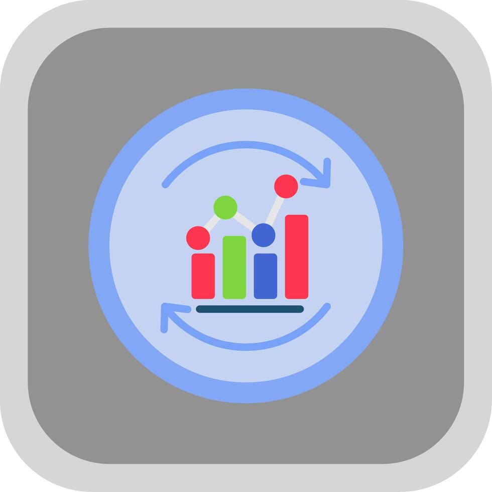 Update Flat round corner Icon Design vector