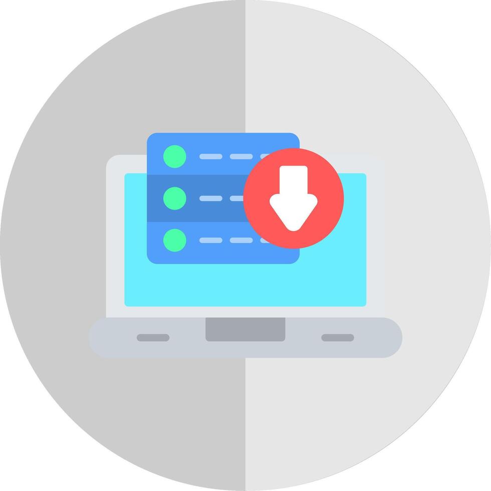 Downloading Data Flat Scale Icon Design vector