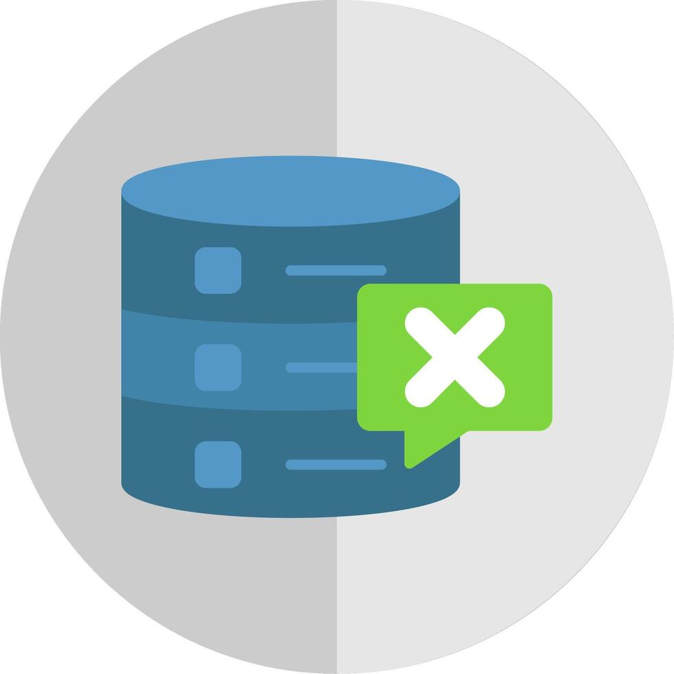 Delete Database Flat Scale Icon Design vector