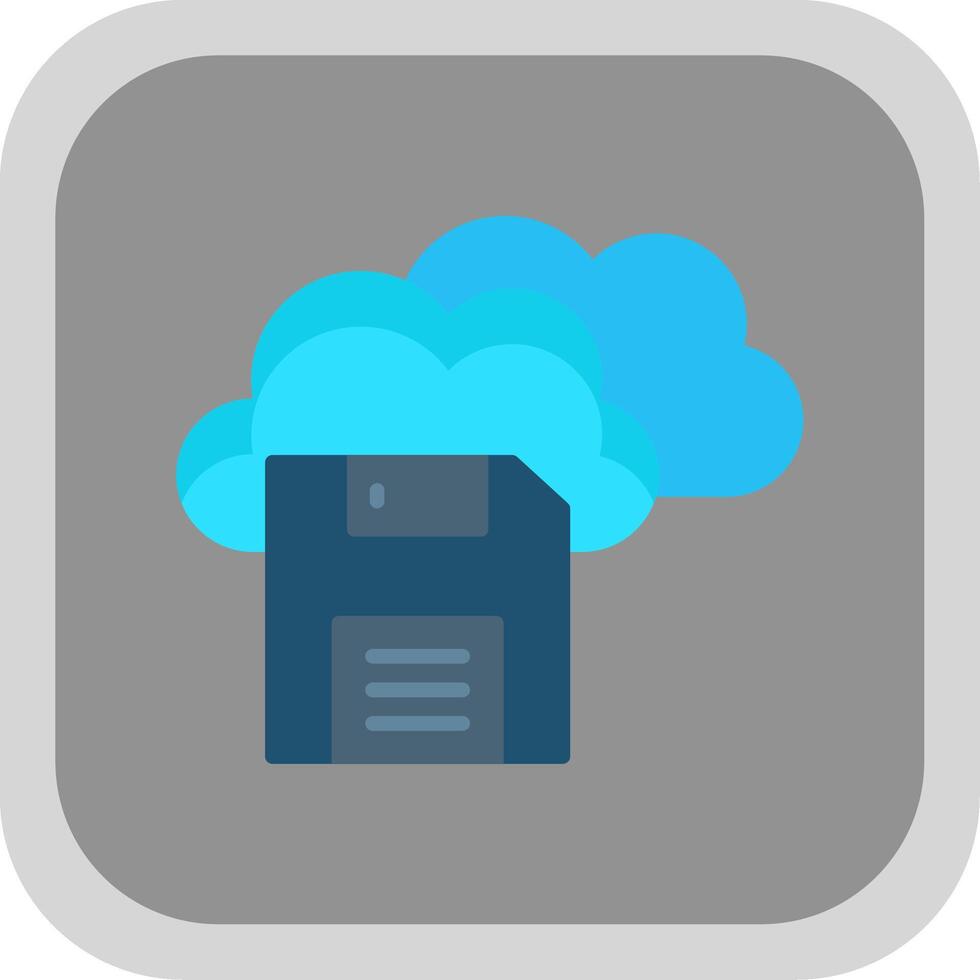 Save To Cloud Flat round corner Icon Design vector