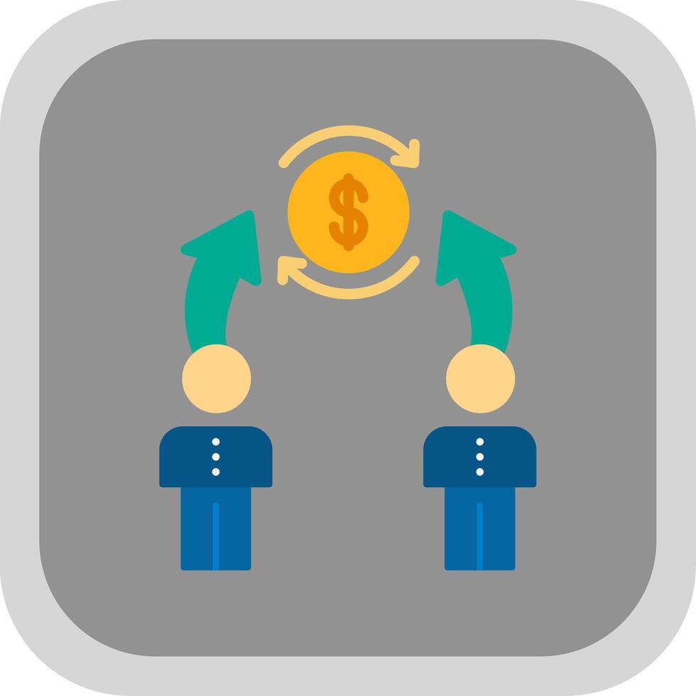 Synergy Flat round corner Icon Design vector