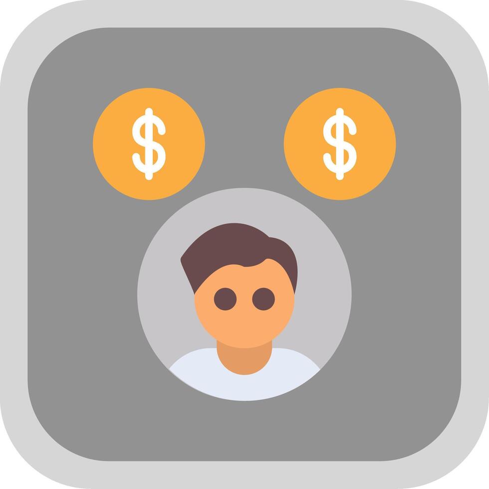 Commission Agent Flat round corner Icon Design vector