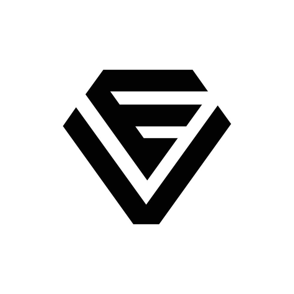 Letter Ev or Ve diamond shape modern abstract monogram logo vector