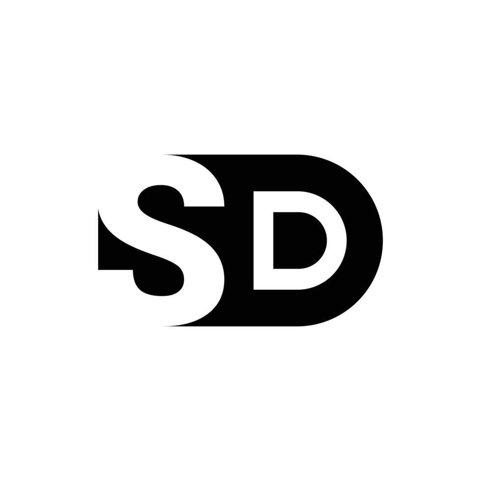 Letter Sd with negative space modern flat monogram new unique logo vector