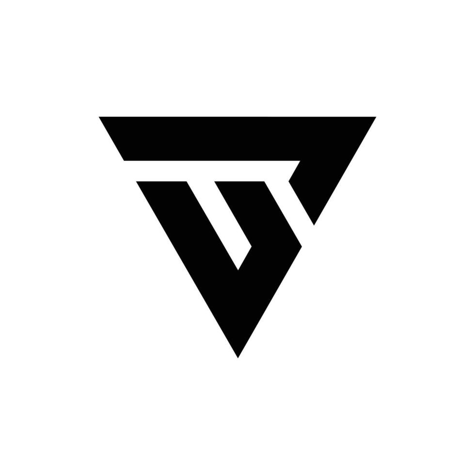 Letter Gv or Vg triangle shape modern typography monogram logo vector
