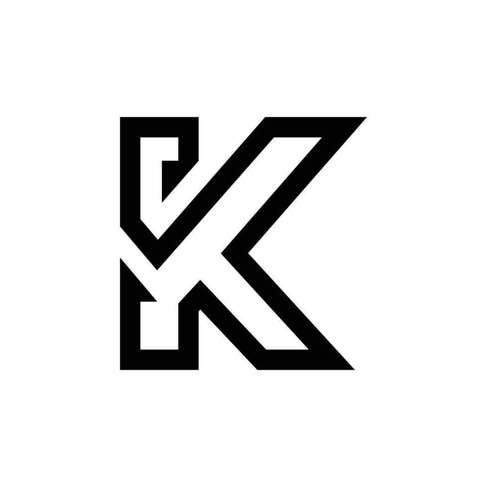 Letter K line art creative minimal elegant monogram logo vector