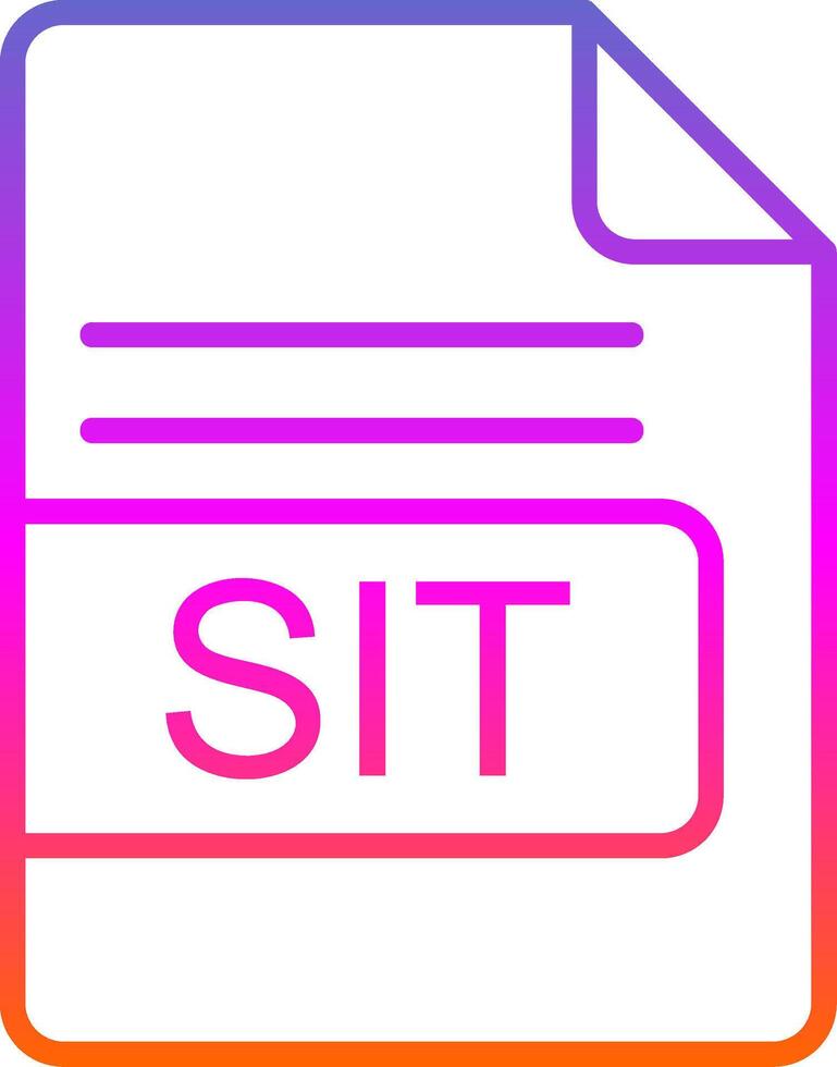 SIT File Format Line Gradient Icon Design vector