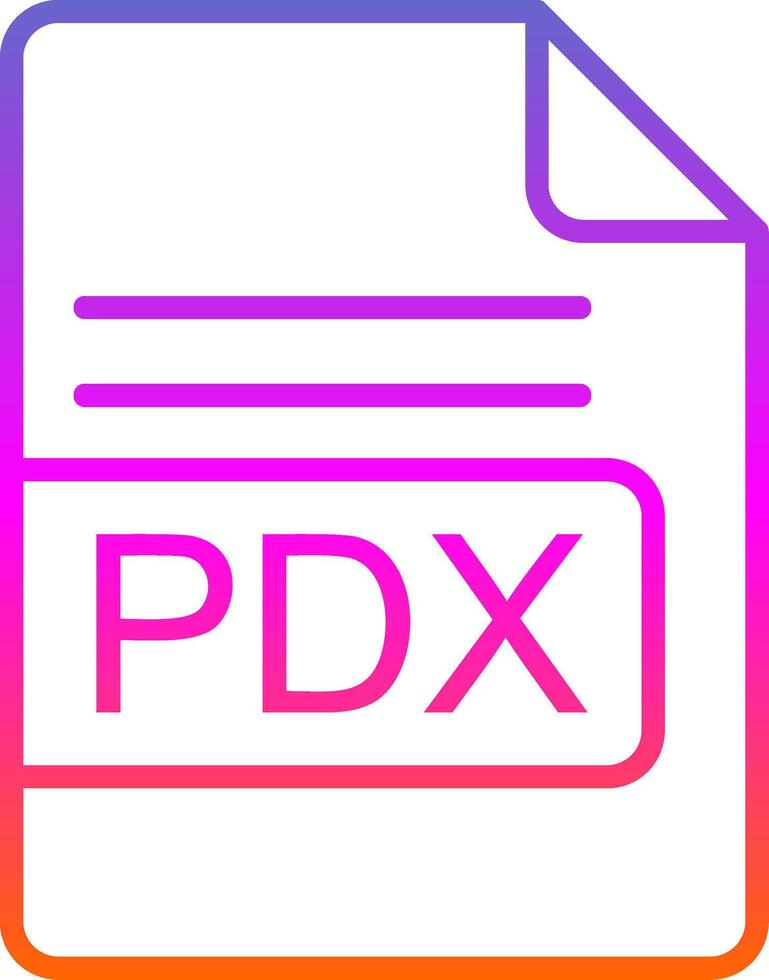 PDX File Format Line Gradient Icon Design vector