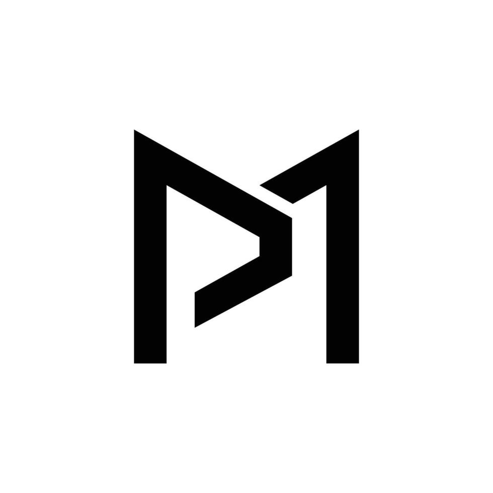 Letter Pm or Mp initial creative unique monogram logo vector