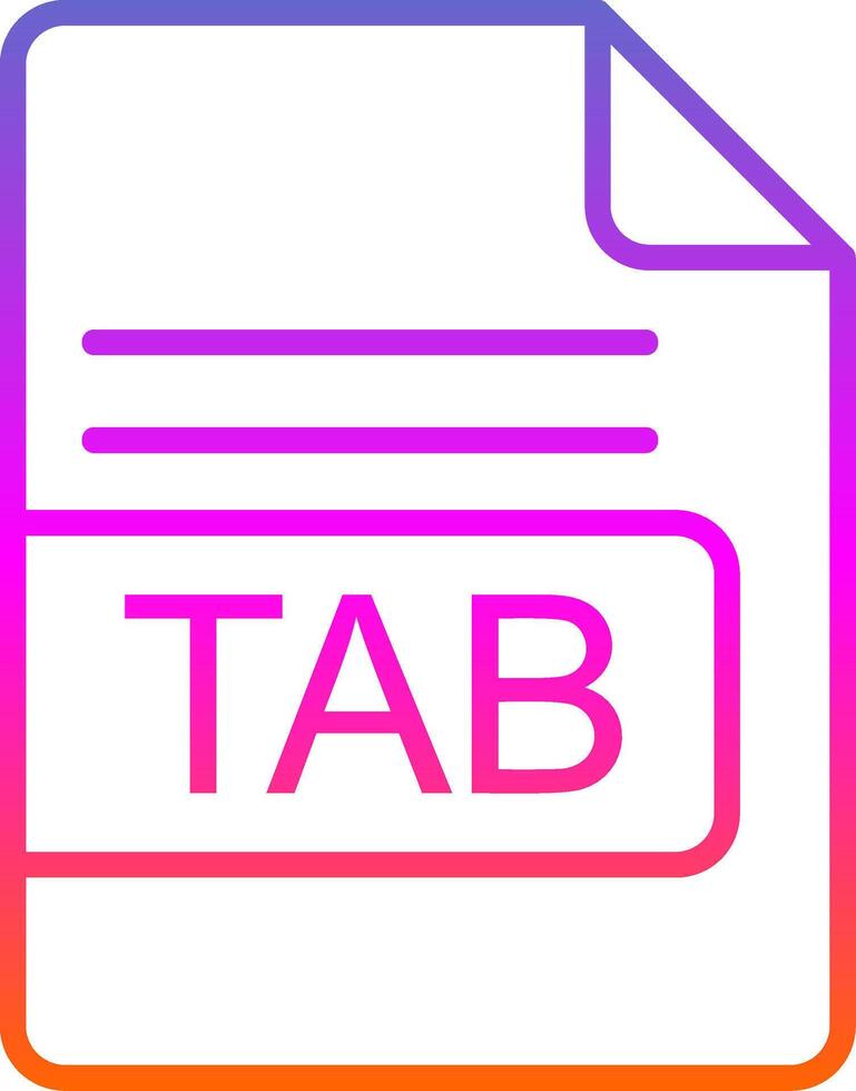TAB File Format Line Gradient Icon Design vector