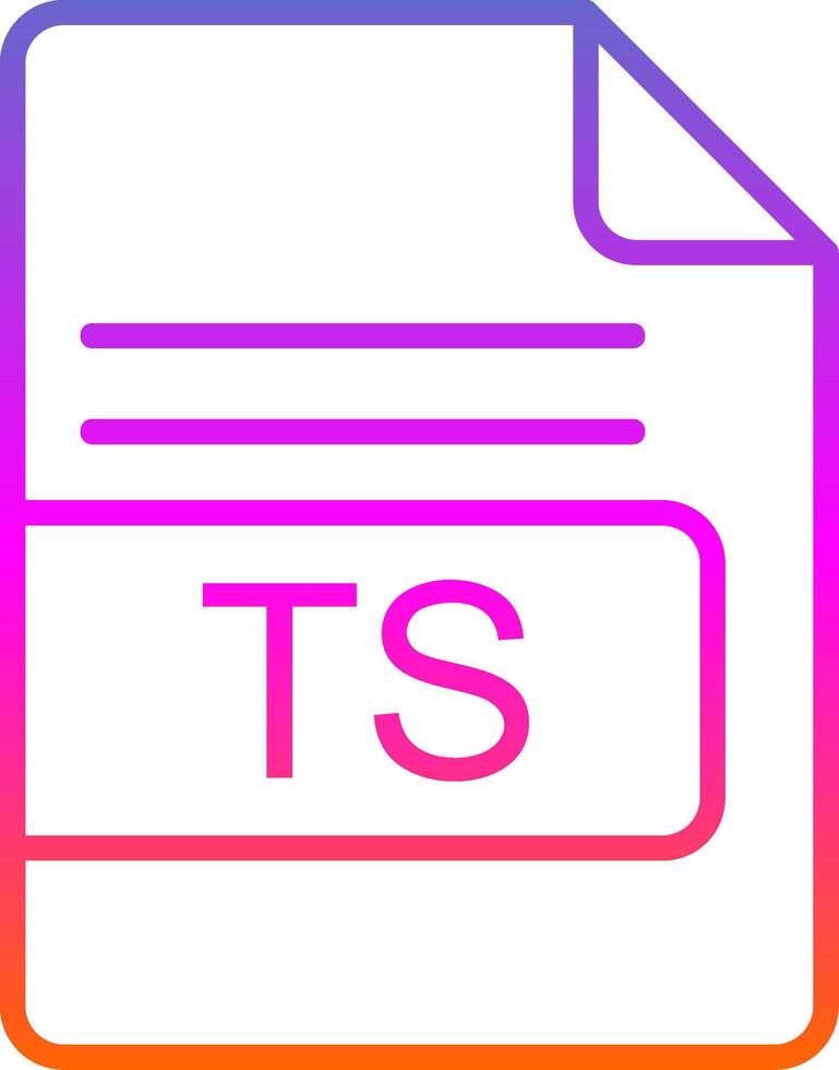 TS File Format Line Gradient Icon Design vector