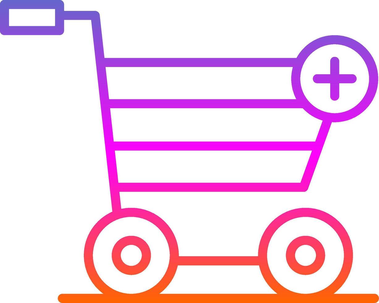 Add to Cart Line Gradient Icon Design vector