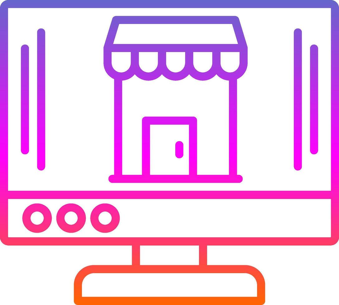 OnLine Circle Multi Circle Shop Line Gradient Icon Design vector