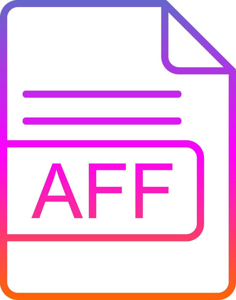 aff archivo formato línea degradado icono diseño vector