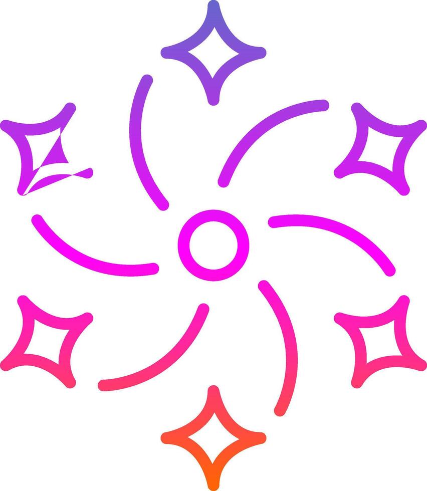 Firework Line Gradient Icon Design vector