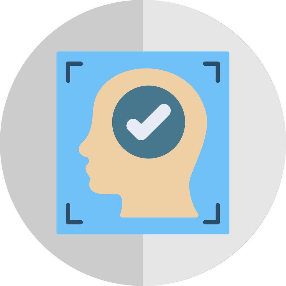 Face Recognition Flat Scale Icon Design vector