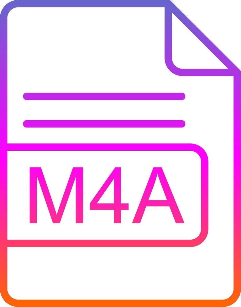 m4a archivo formato línea degradado icono diseño vector