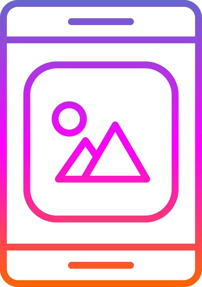 Mobile App Line Gradient Icon Design vector