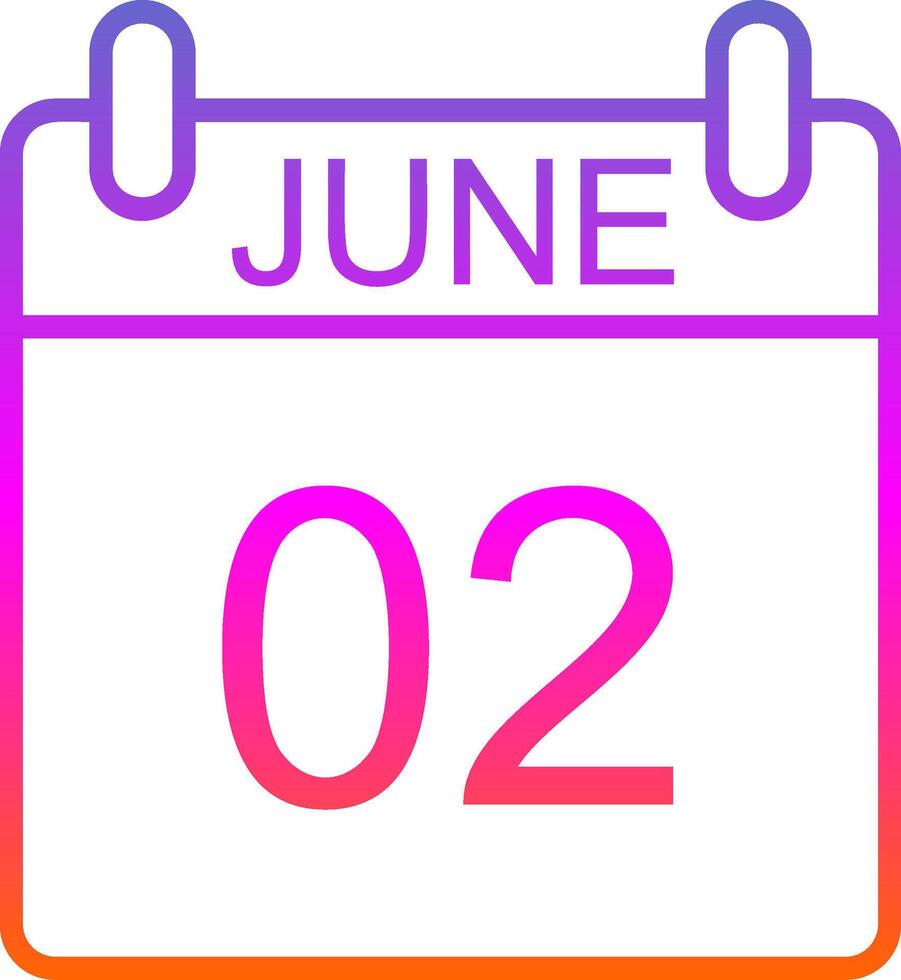 June Line Gradient Icon Design vector