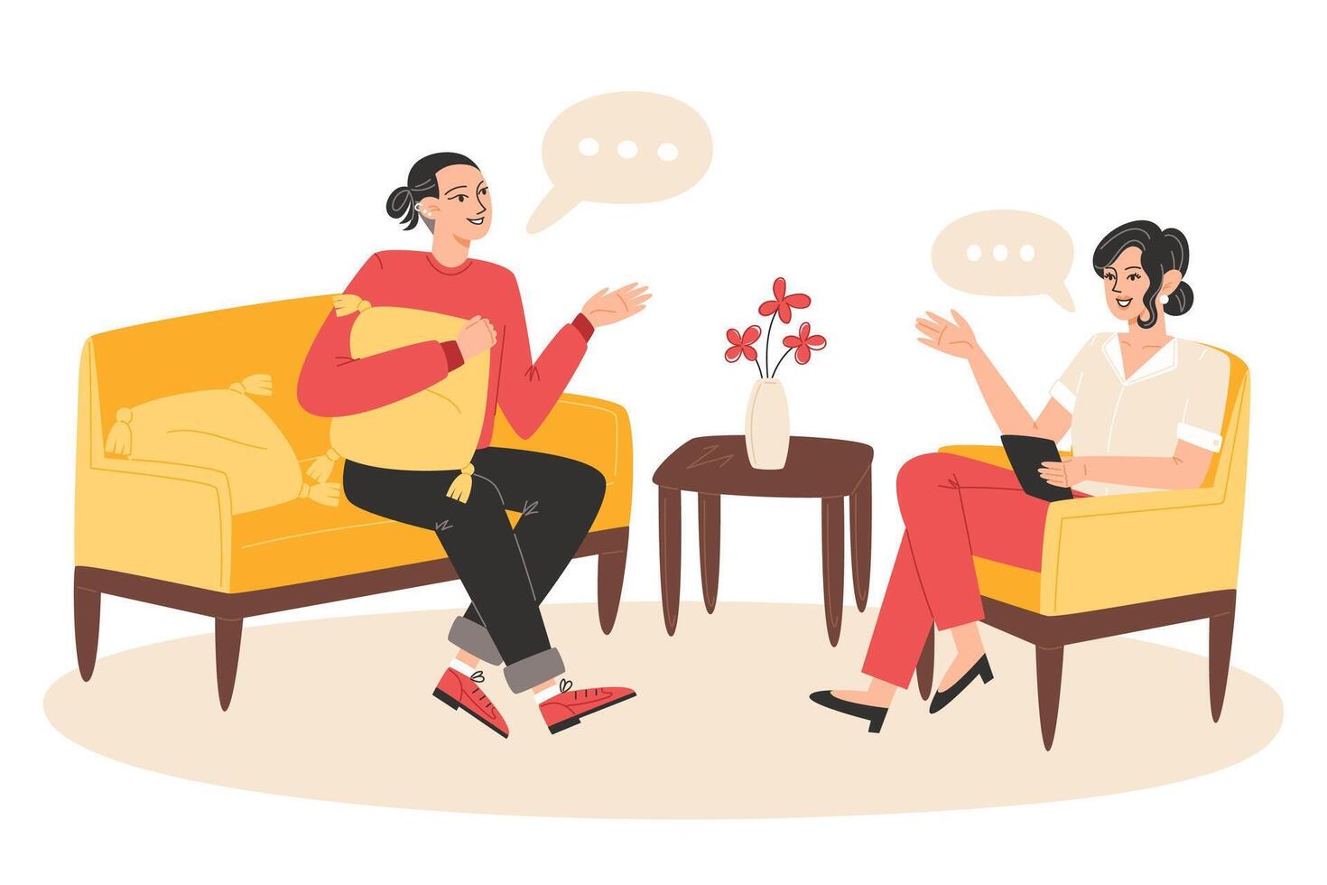 Men's health month, a psychotherapy session vector