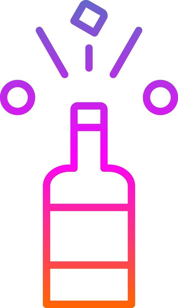 Champagne Line Gradient Icon Design vector