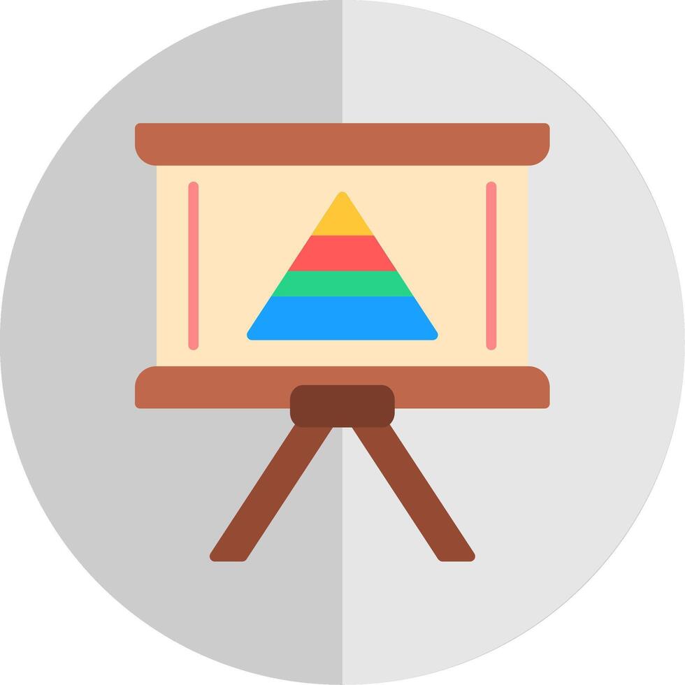 Pyramid Chart Flat Scale Icon Design vector