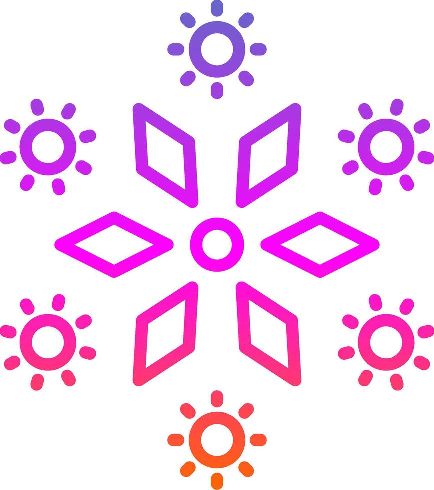 Firework Line Gradient Icon Design vector