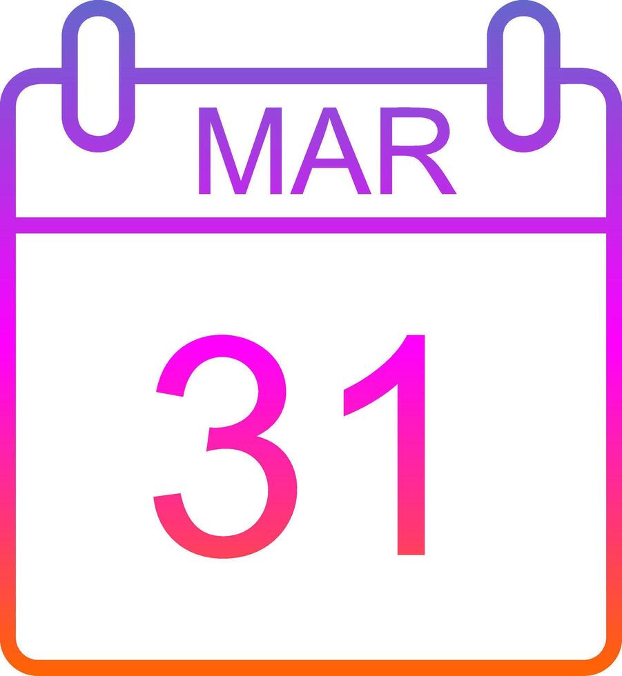 March Line Gradient Icon Design vector