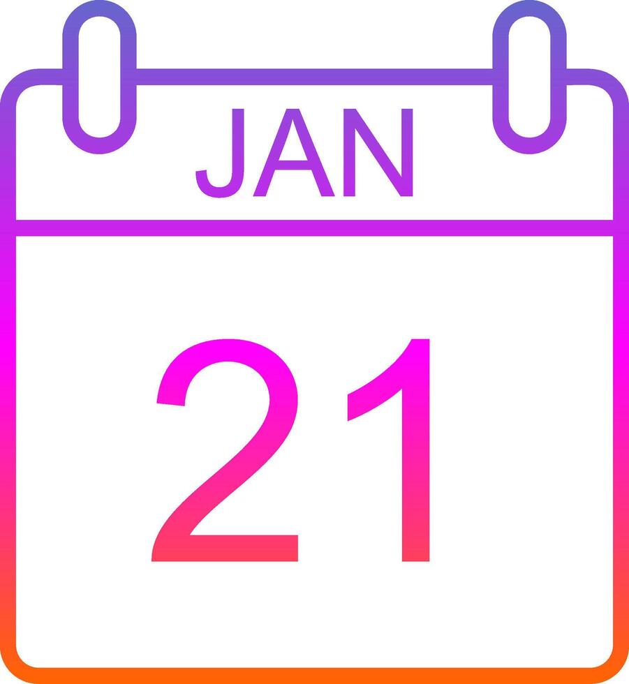 January Line Gradient Icon Design vector