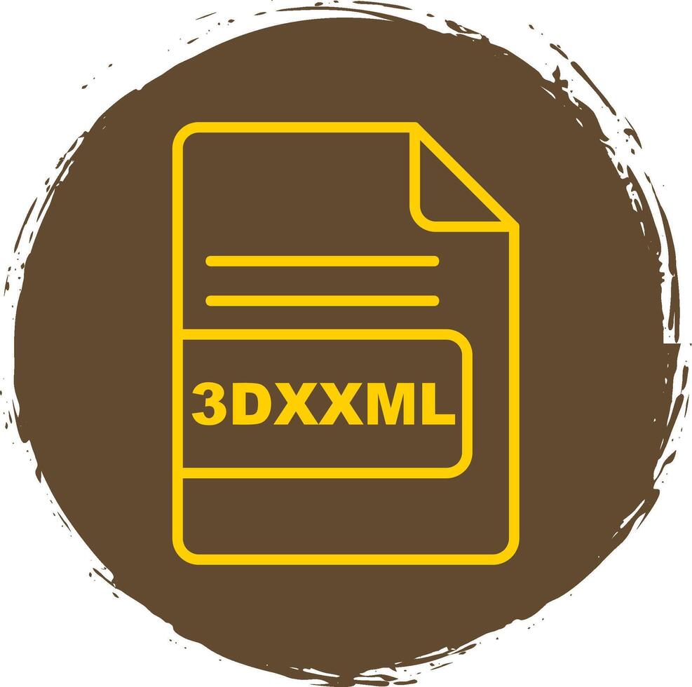 3DXXML File Format Line Gradient Icon Design vector